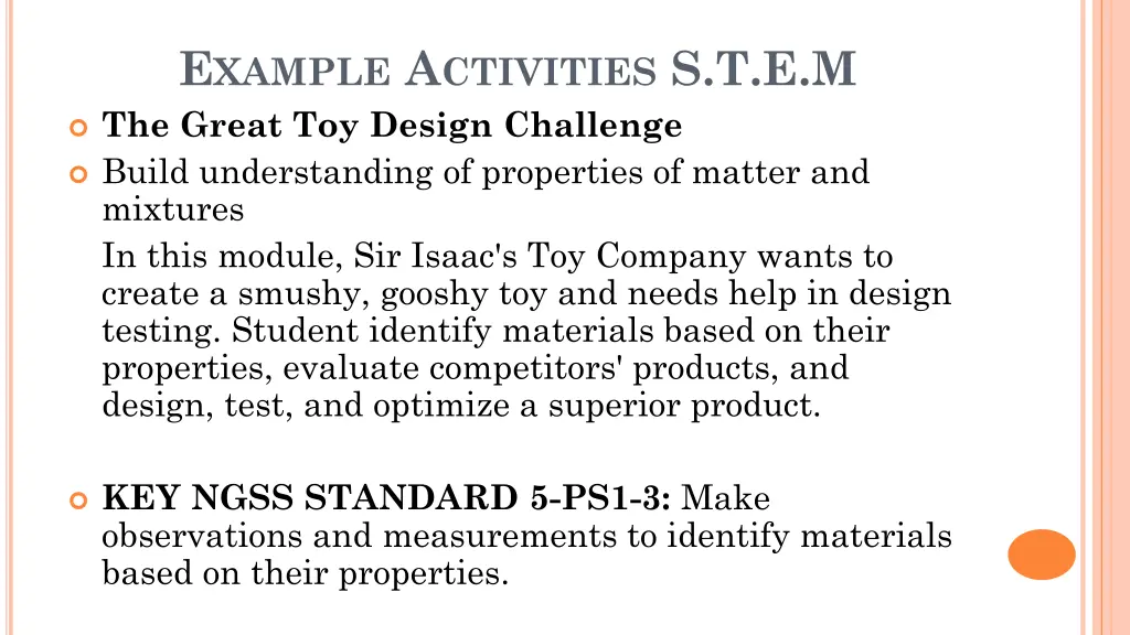 e xample a ctivities s t e m the great toy design