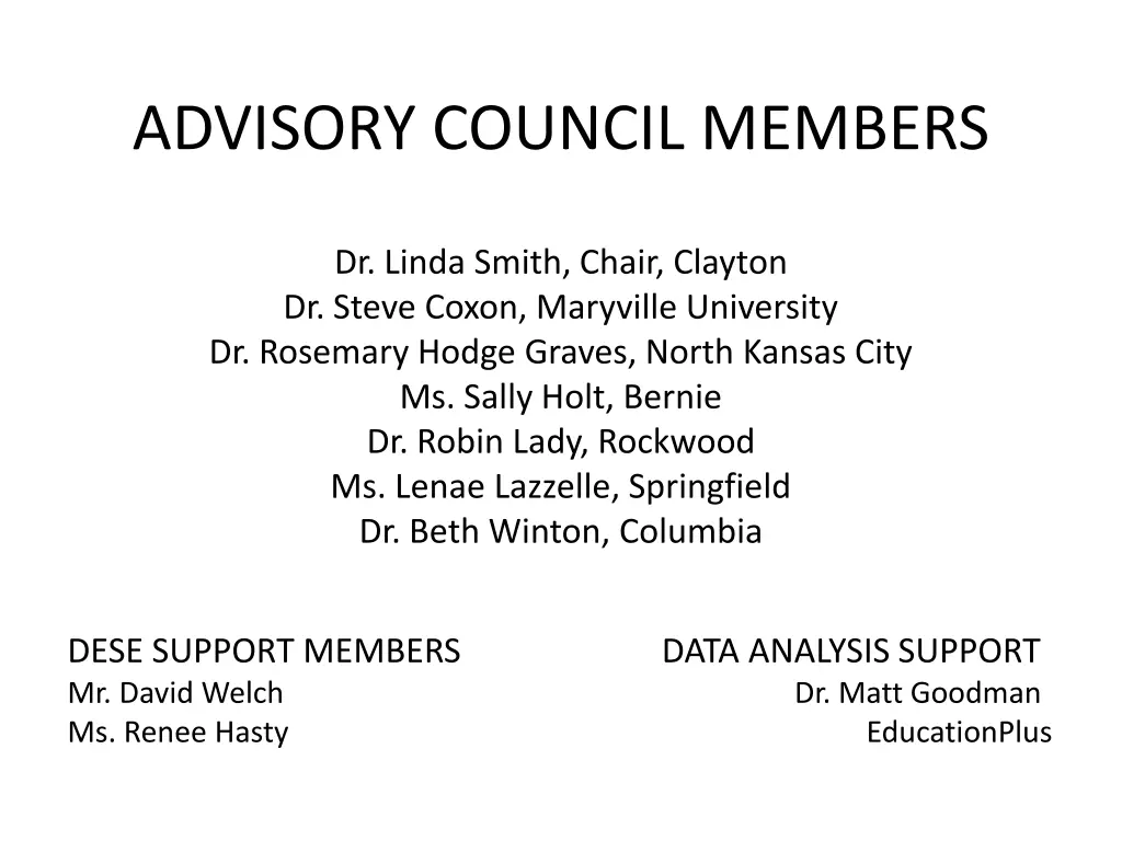 advisory council members