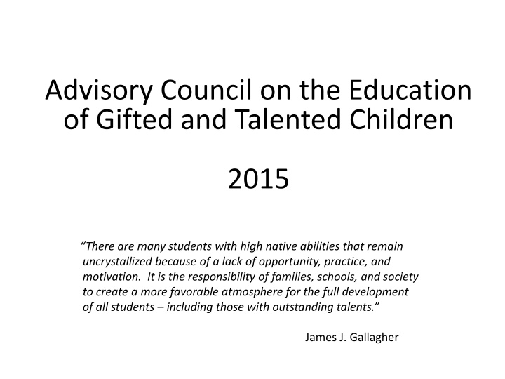 advisory council on the education of gifted