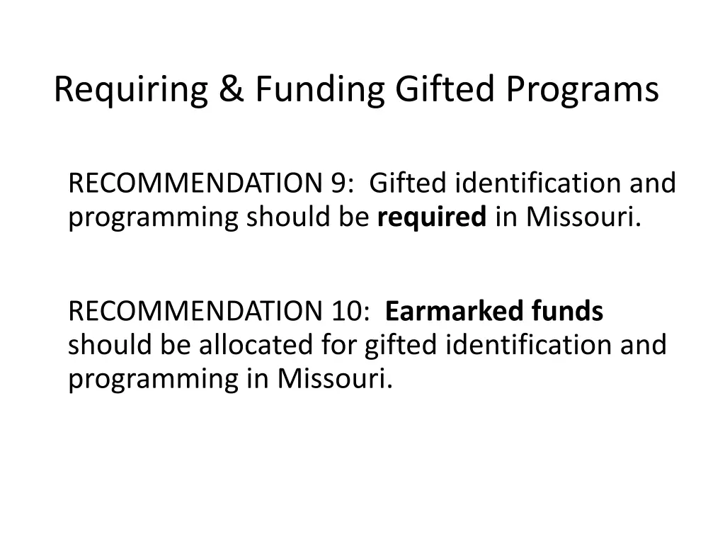 requiring funding gifted programs