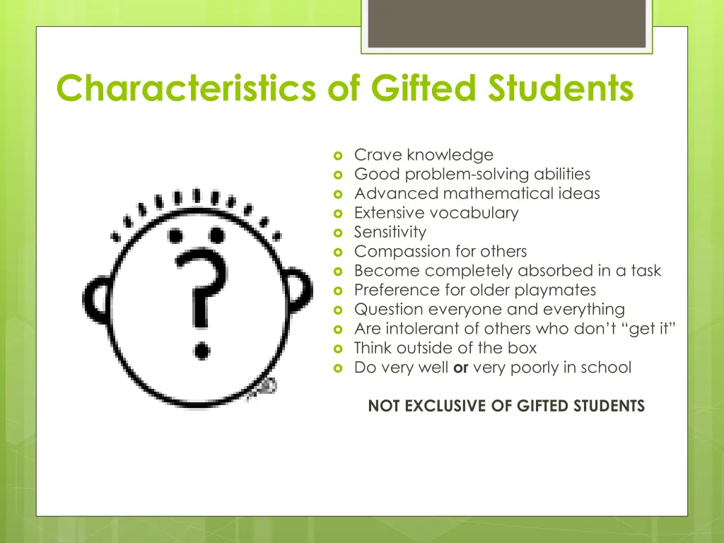 characteristics of gifted students