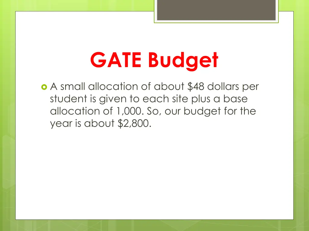 gate budget