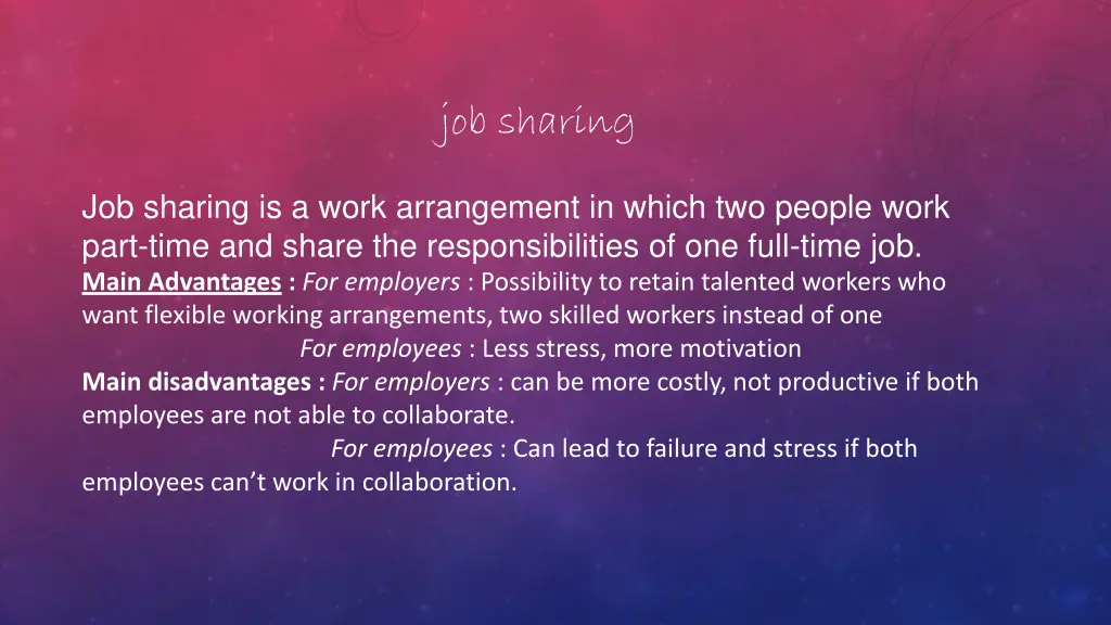 job sharing