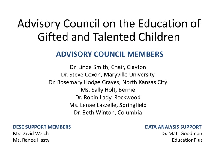 advisory council on the education of gifted