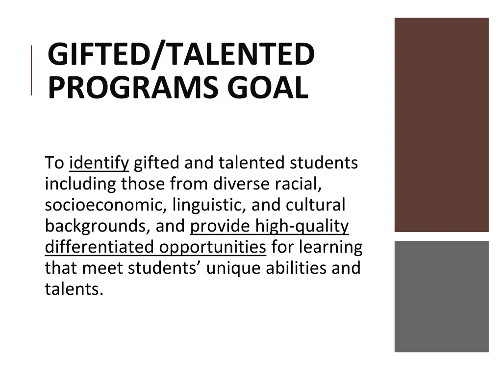 gifted talented programs goal