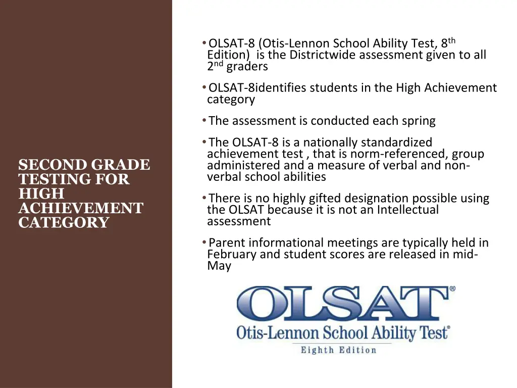 olsat 8 otis lennon school ability test