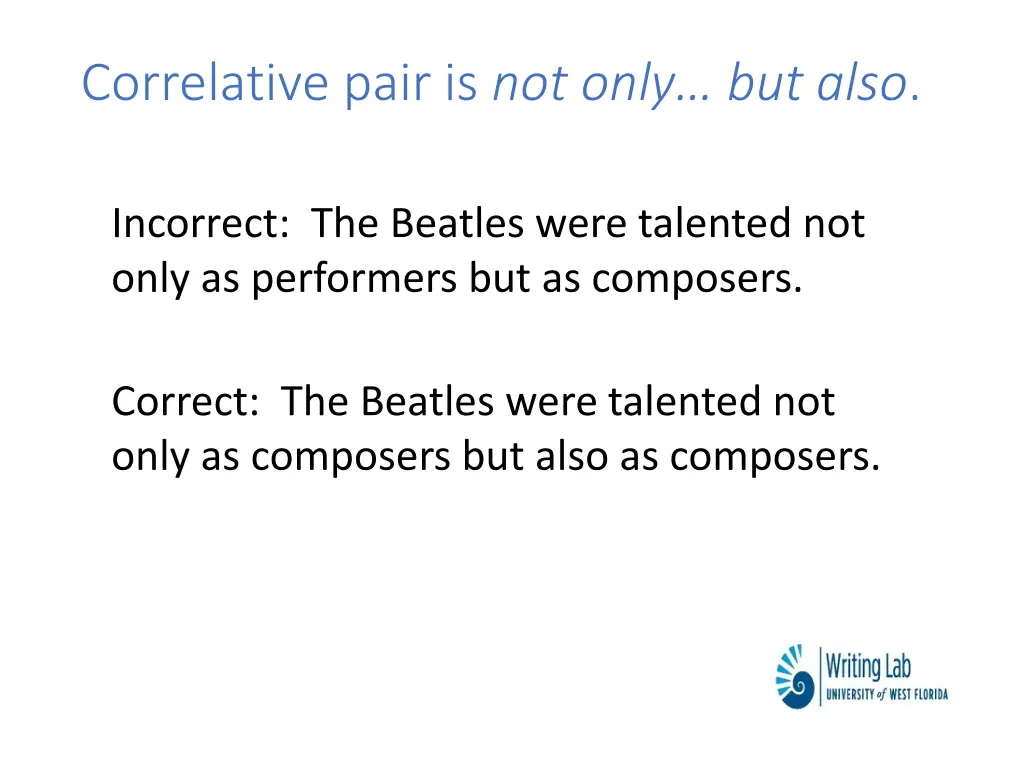 correlative pair is not only but also