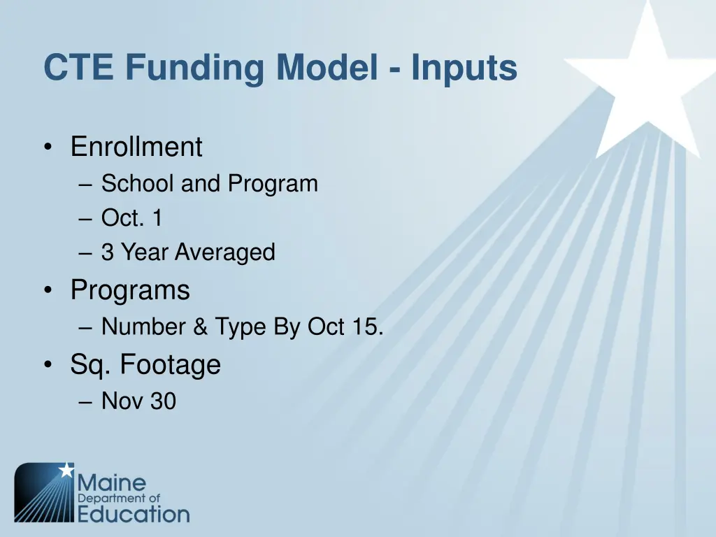 cte funding model inputs