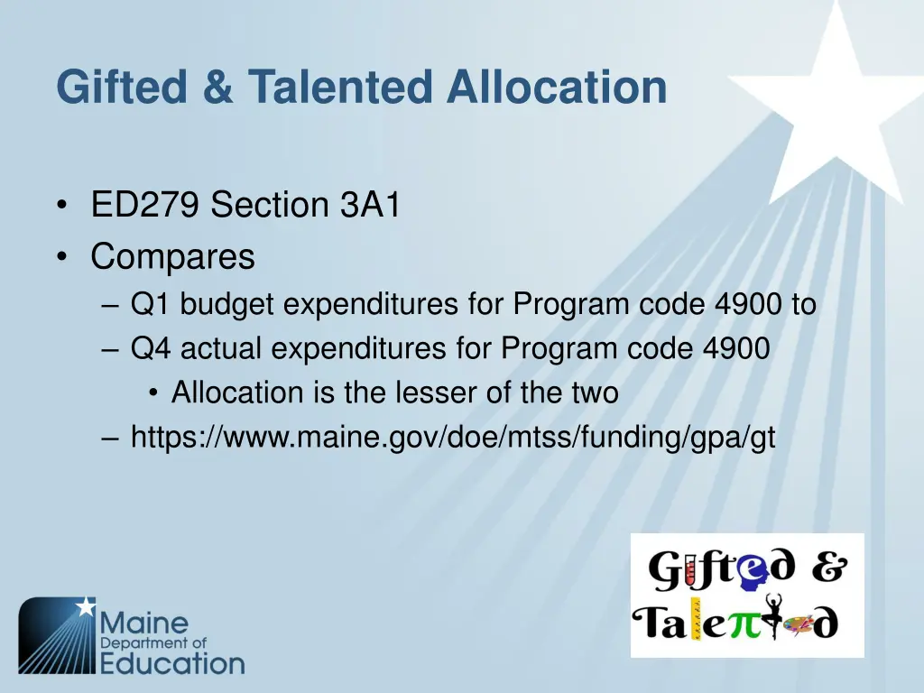 gifted talented allocation