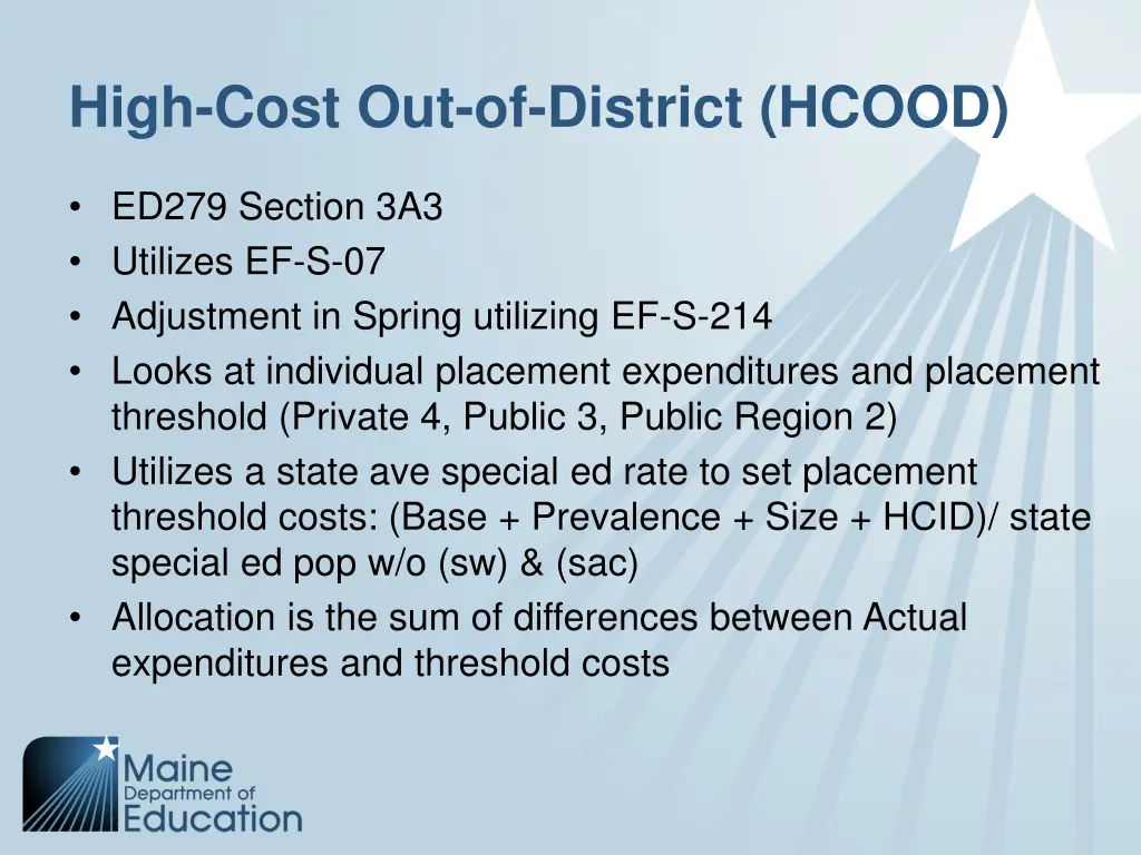 high cost out of district hcood