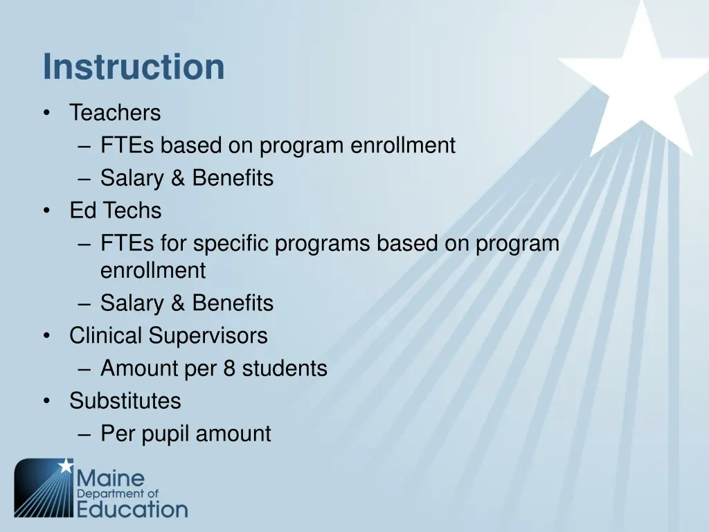 instruction teachers ftes based on program