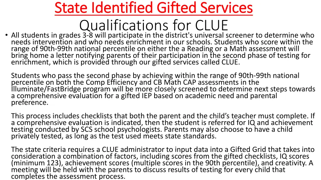 state identified gifted services state identified