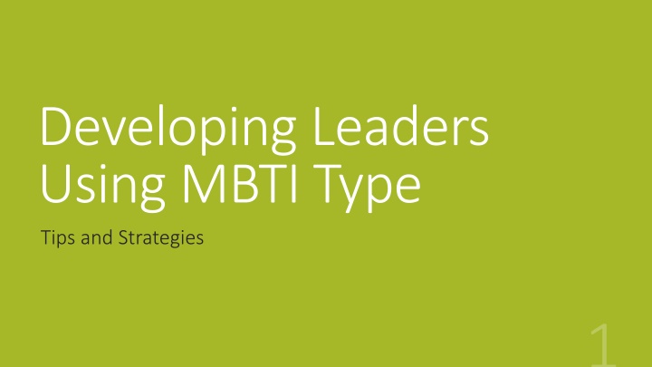 developing leaders using mbti type tips