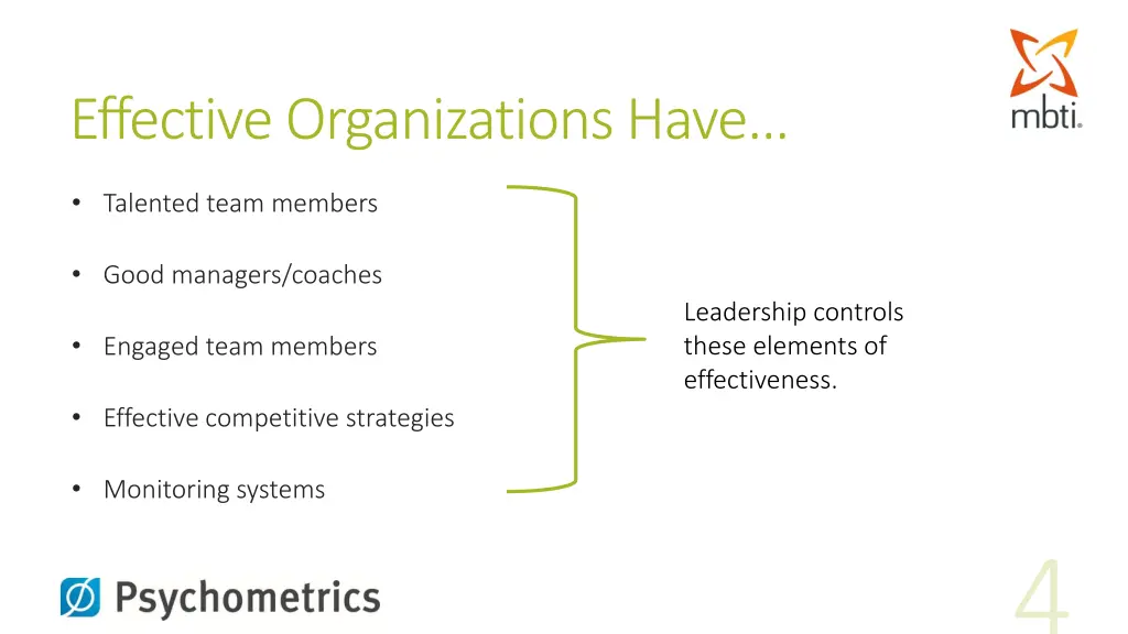 effective organizations have 1