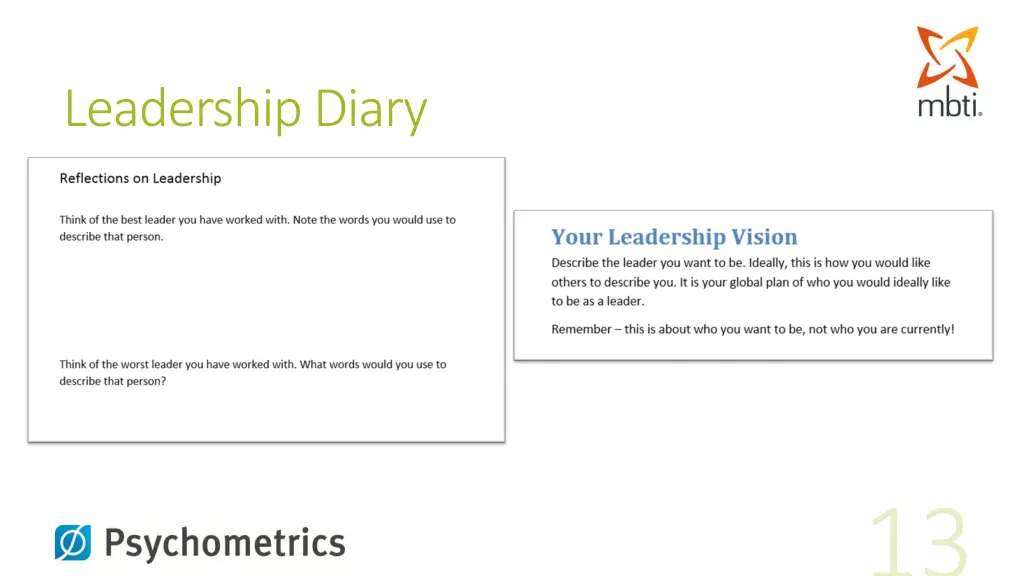 leadership diary