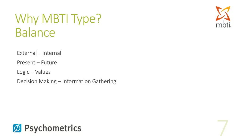 why mbti type balance