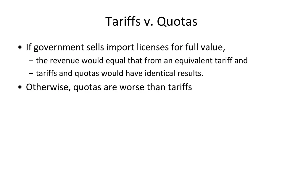 tariffs v quotas