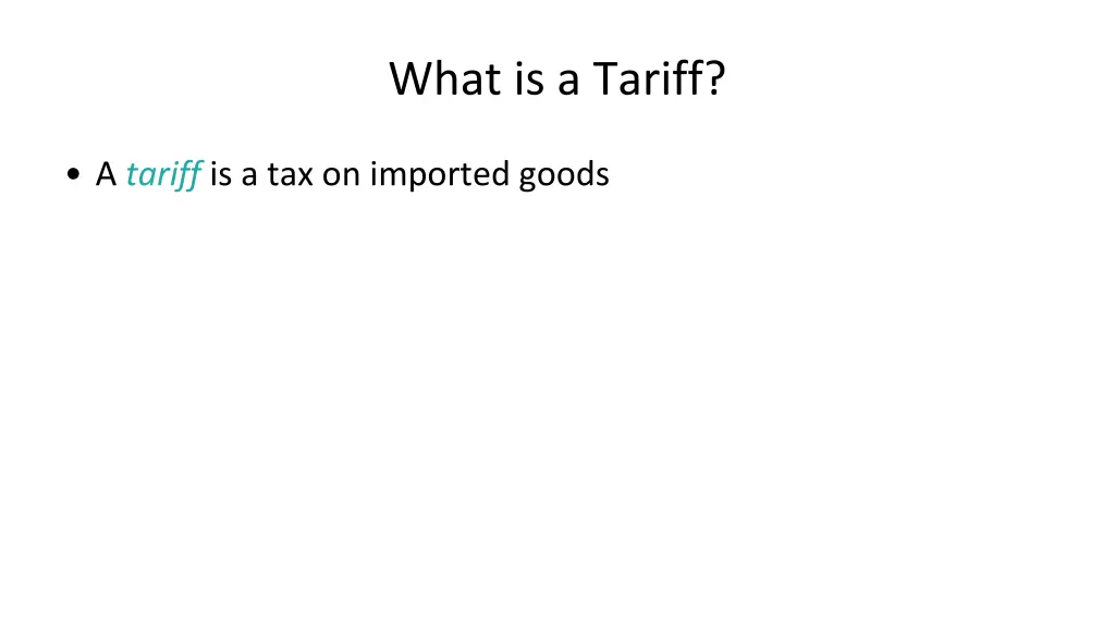 what is a tariff