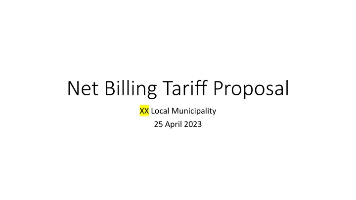 net billing tariff proposal