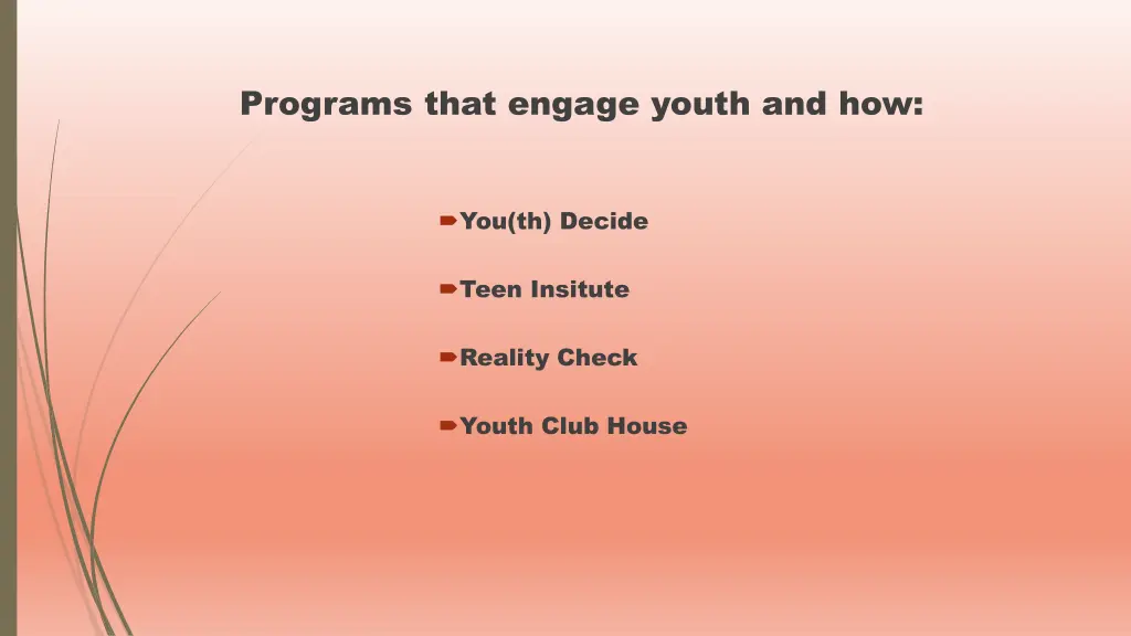 programs that engage youth and how