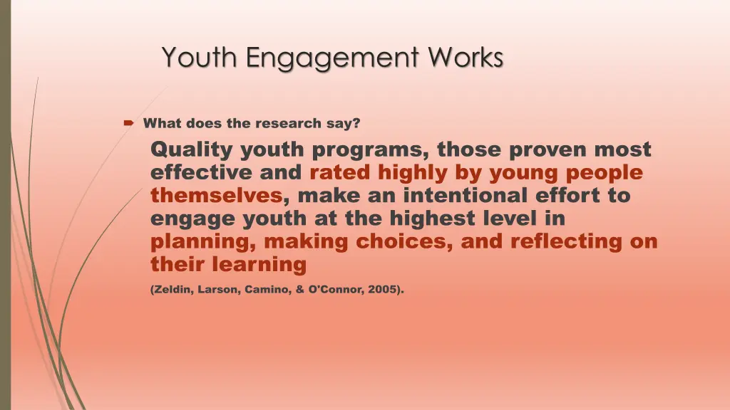 youth engagement works