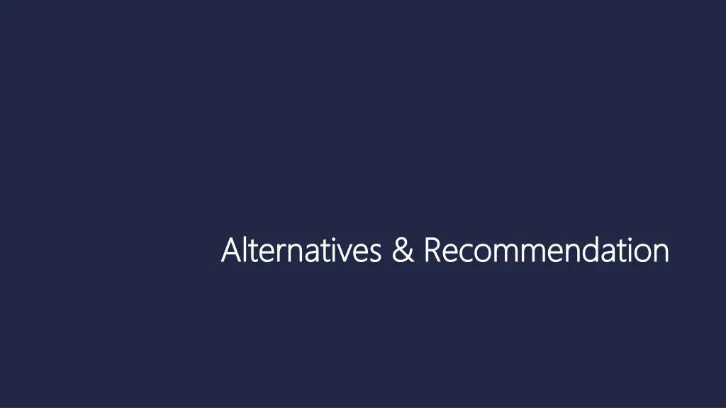 alternatives recommendation alternatives