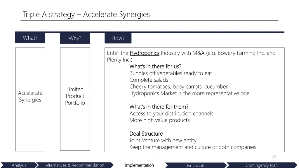 triple a strategy accelerate synergies