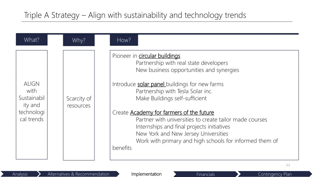 triple a strategy align with sustainability