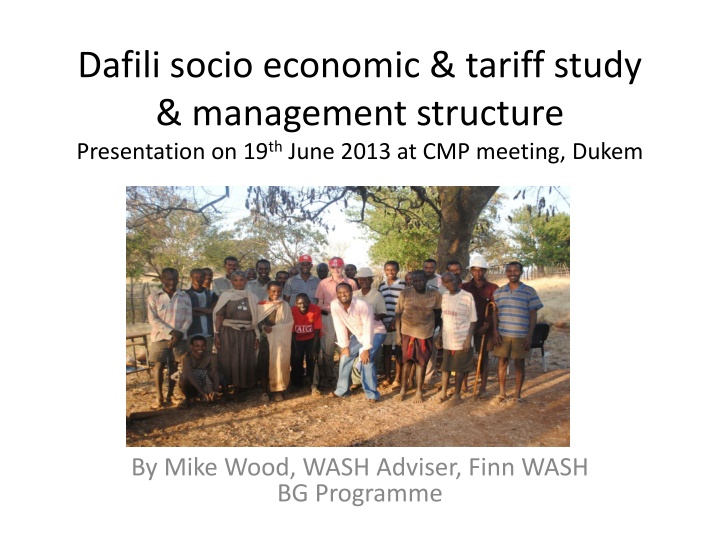 dafili socio economic tariff study management