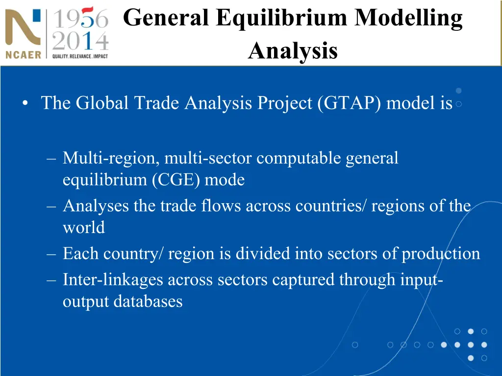 general equilibrium modelling analysis