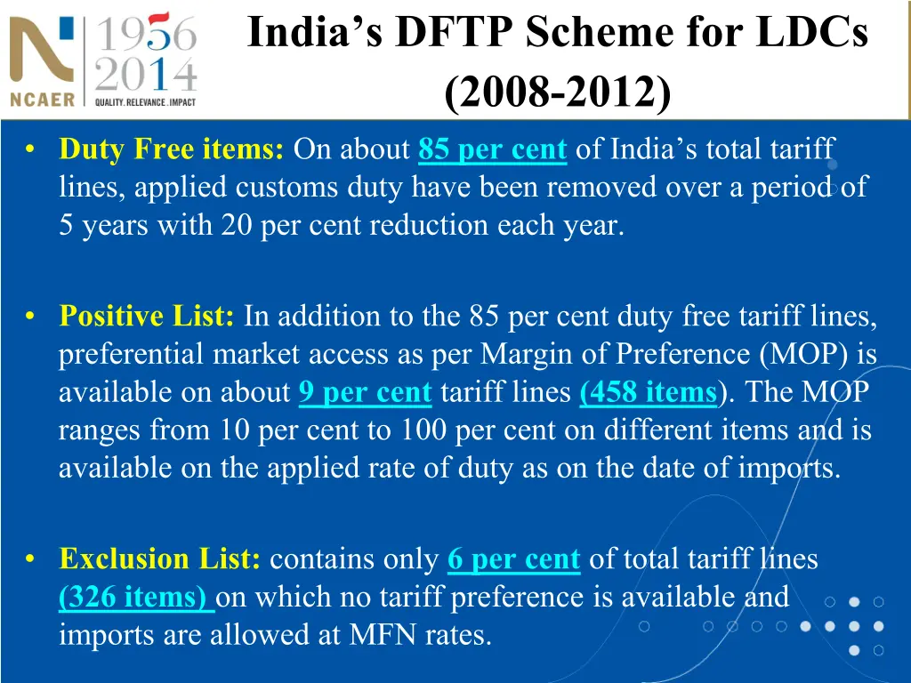 india s dftp scheme for ldcs 2008 2012 duty free