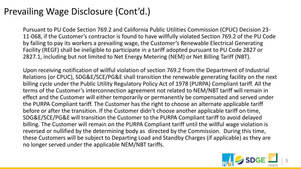 prevailing wage disclosure cont d