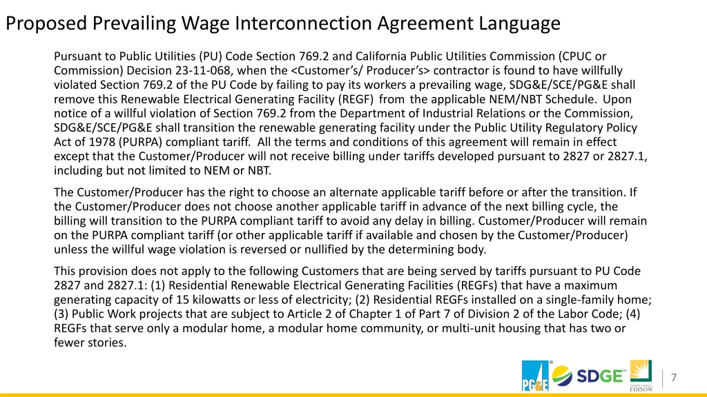 proposed prevailing wage interconnection