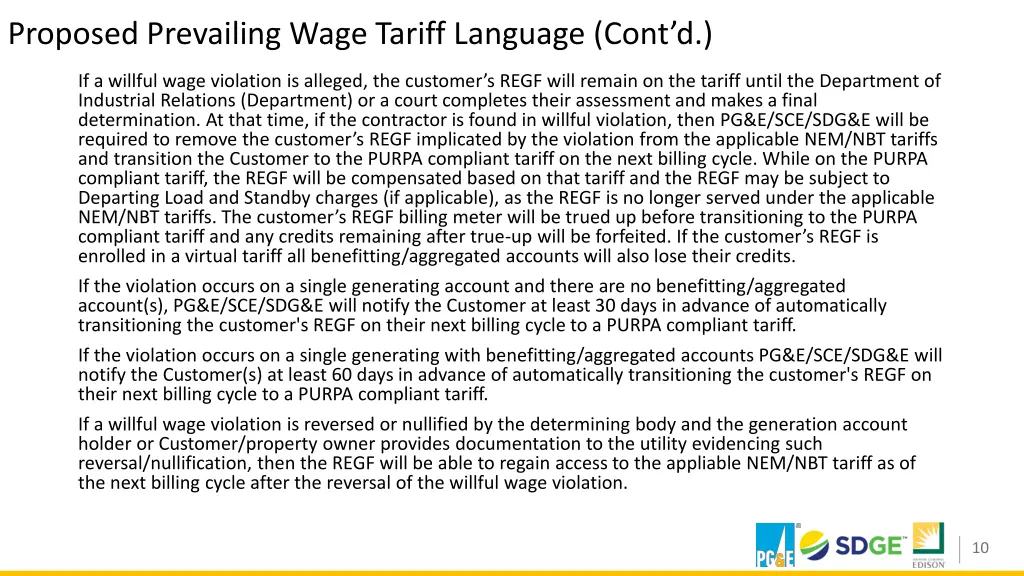 proposed prevailing wage tariff language cont d 1