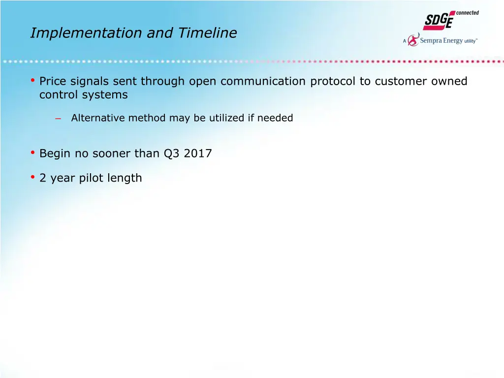 implementation and timeline