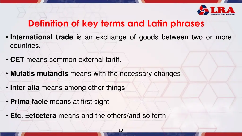 definition of key terms and latin phrases