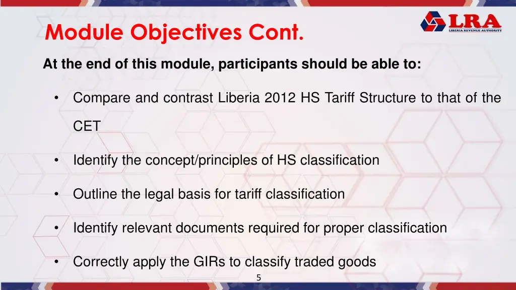 module objectives cont