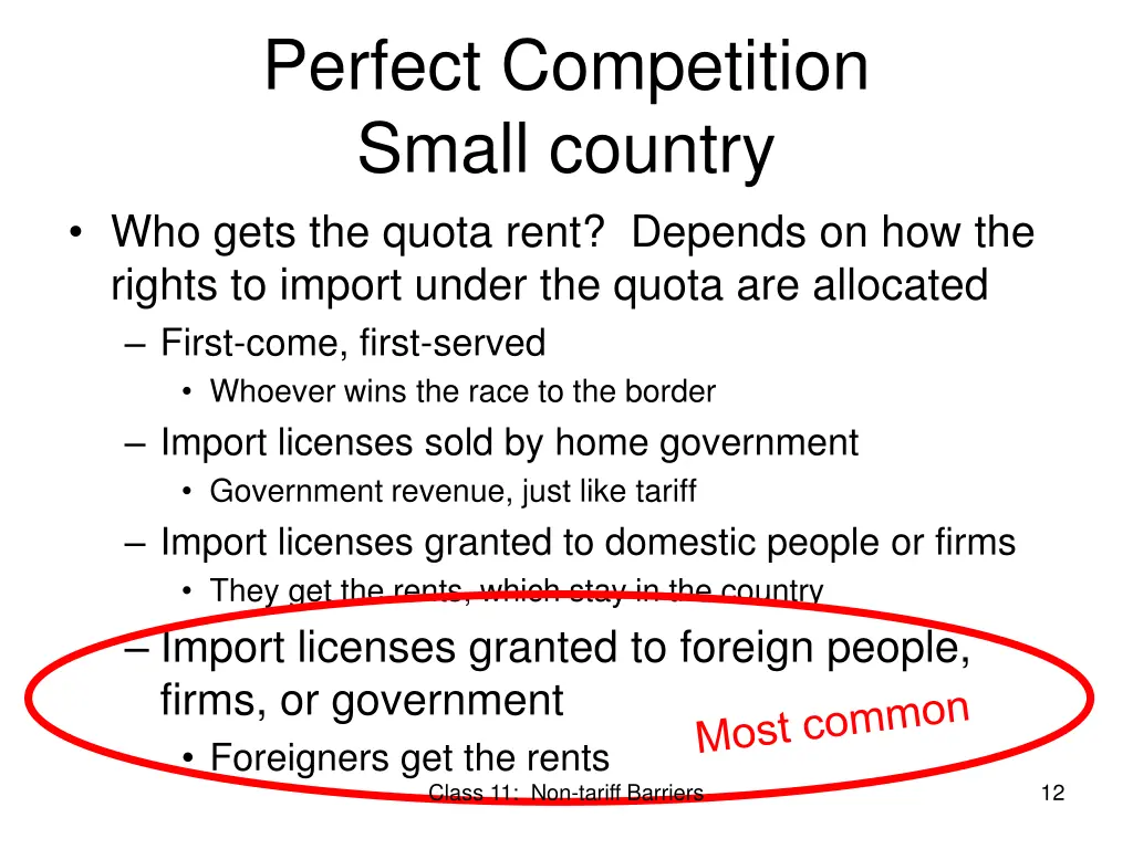 perfect competition small country who gets