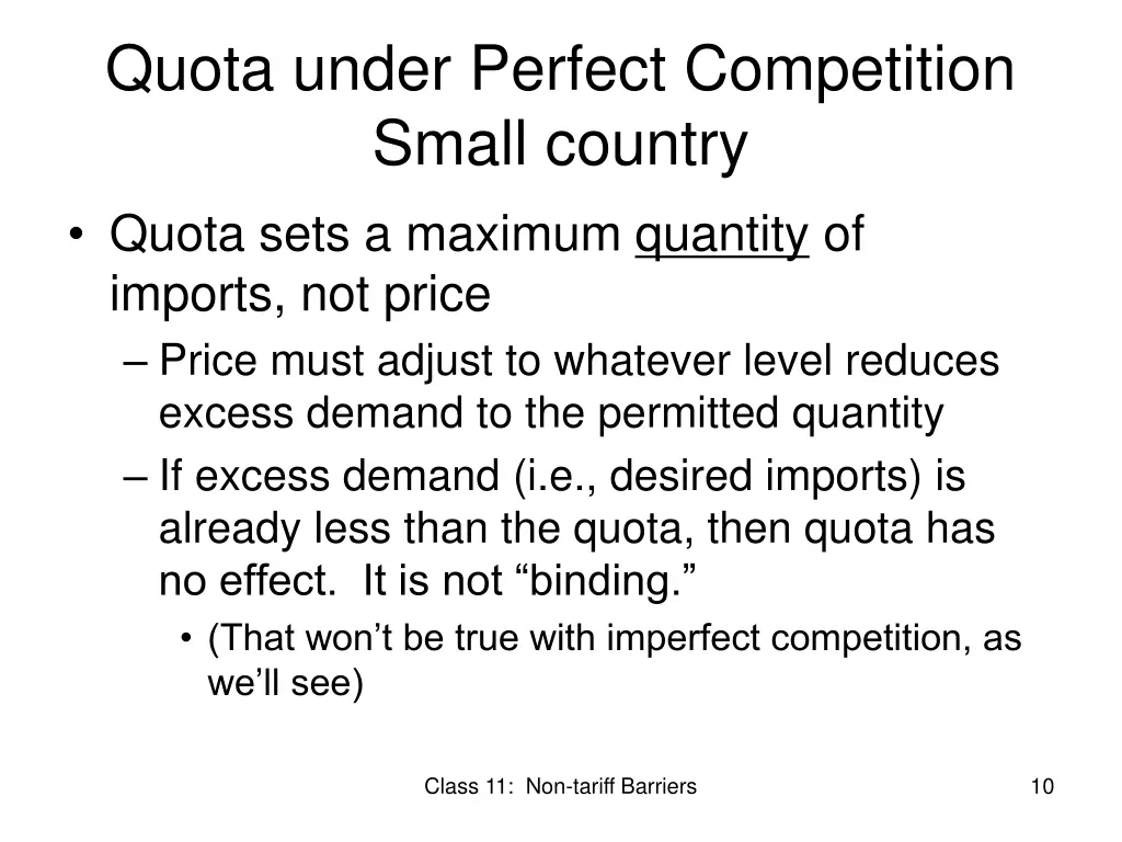 quota under perfect competition small country