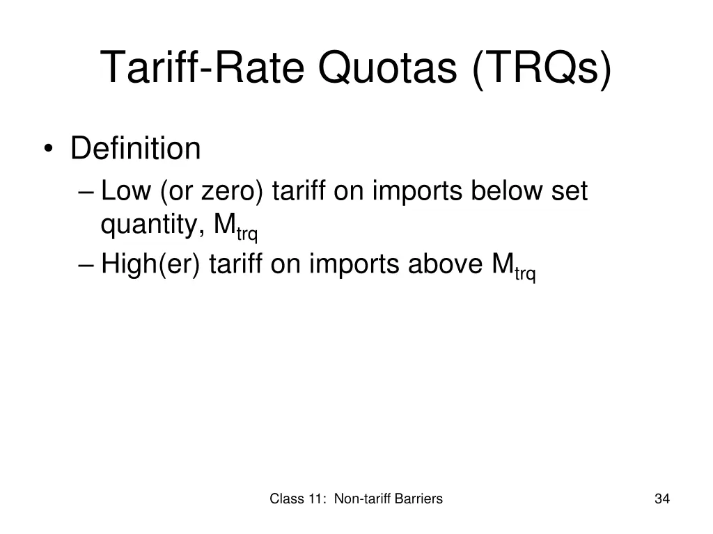 tariff rate quotas trqs