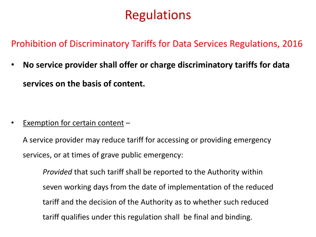 regulations