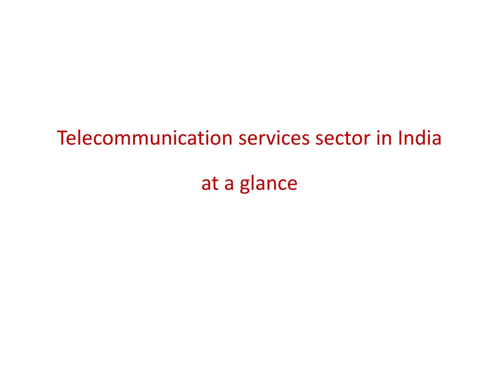 telecommunication services sector in india