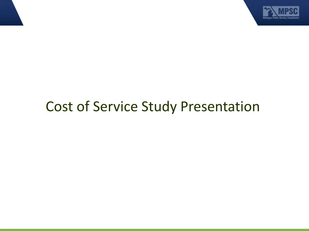 cost of service study presentation