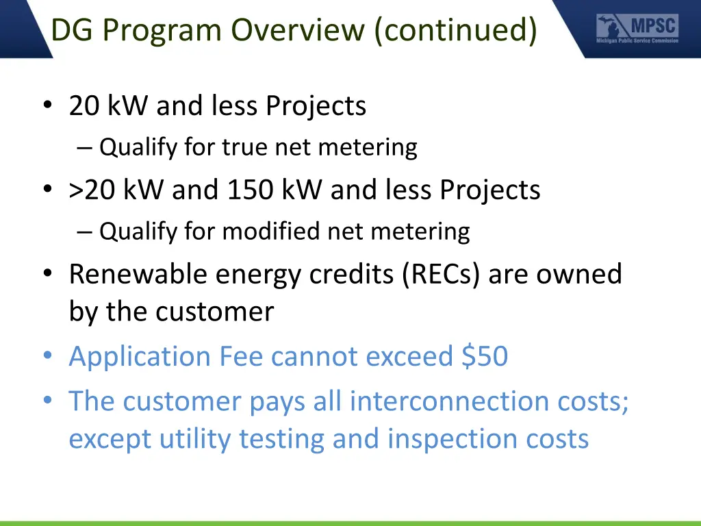 dg program overview continued