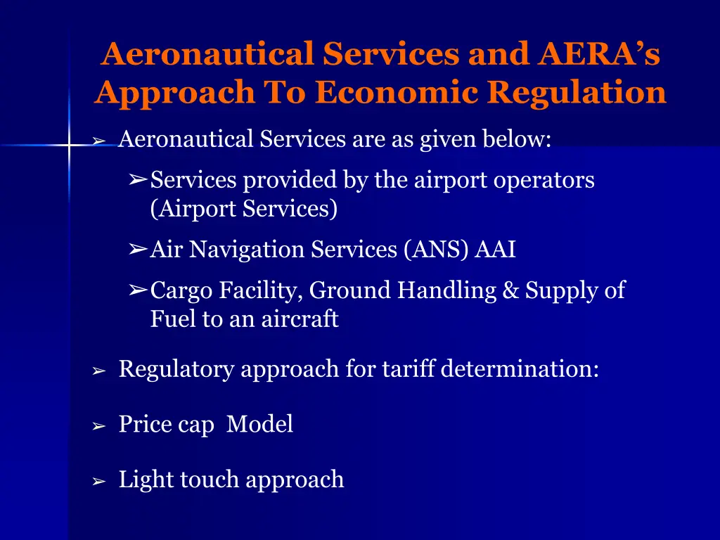 aeronautical services and aera s approach