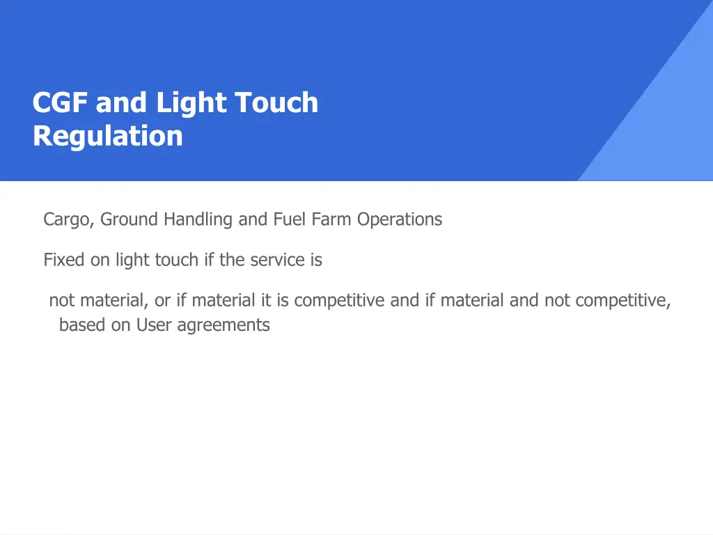 cgf and light touch regulation