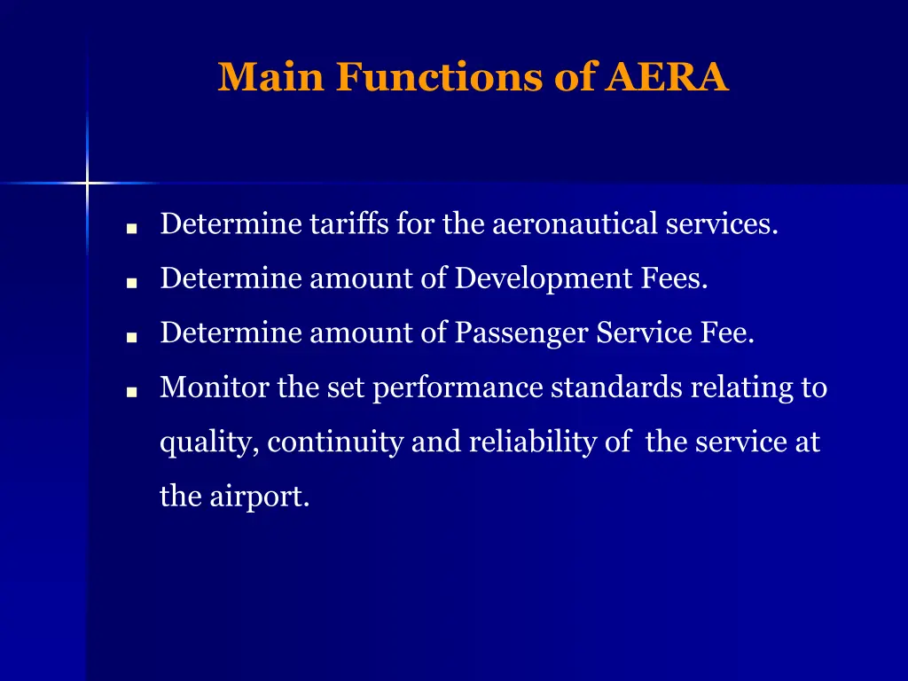 main functions of aera