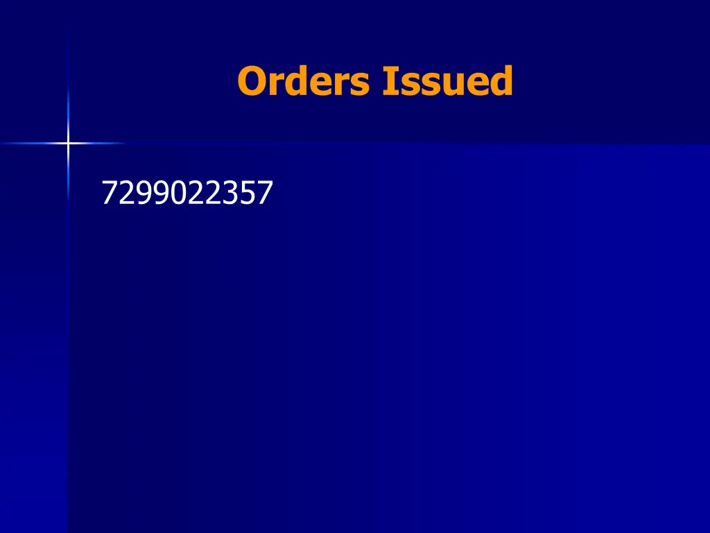 orders issued