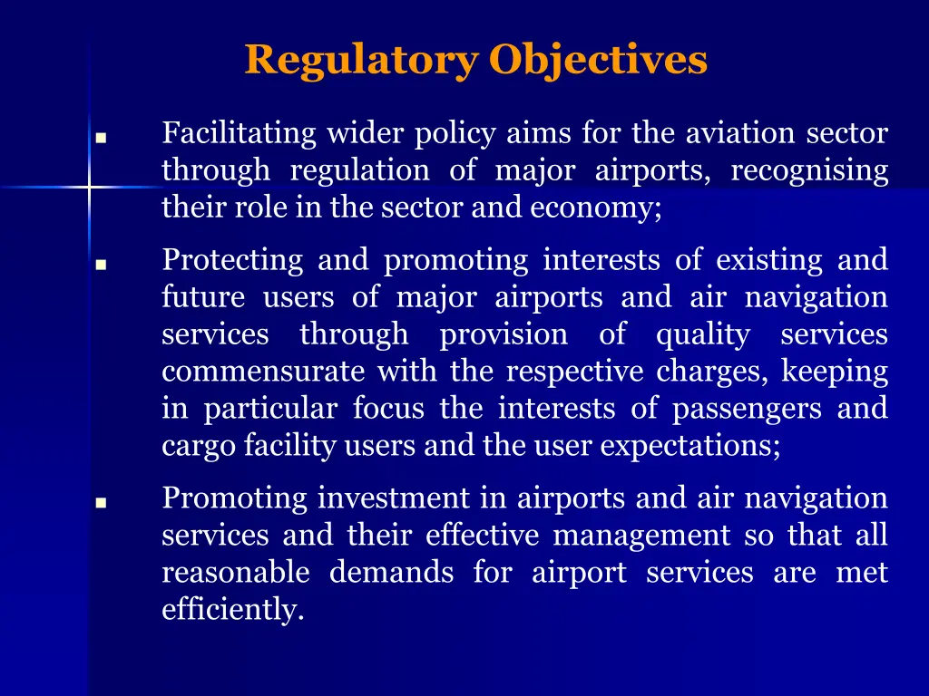 regulatory objectives