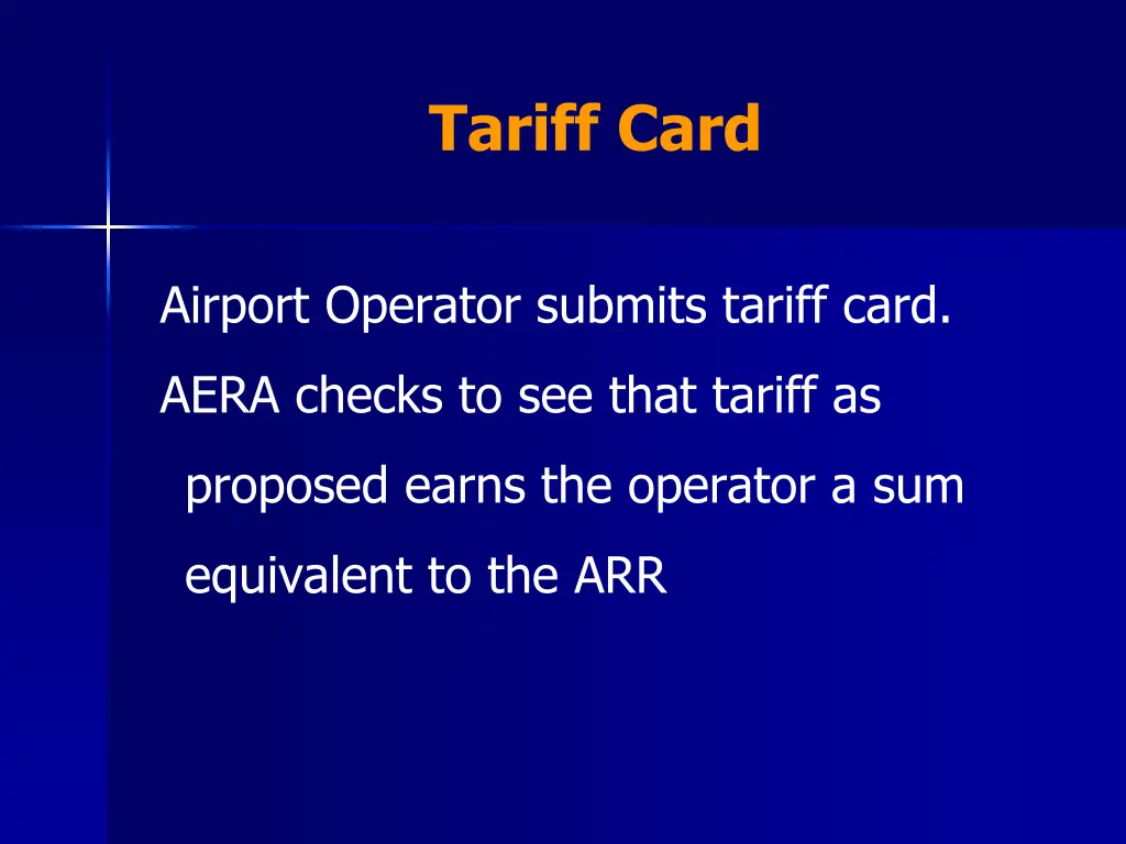 tariff card